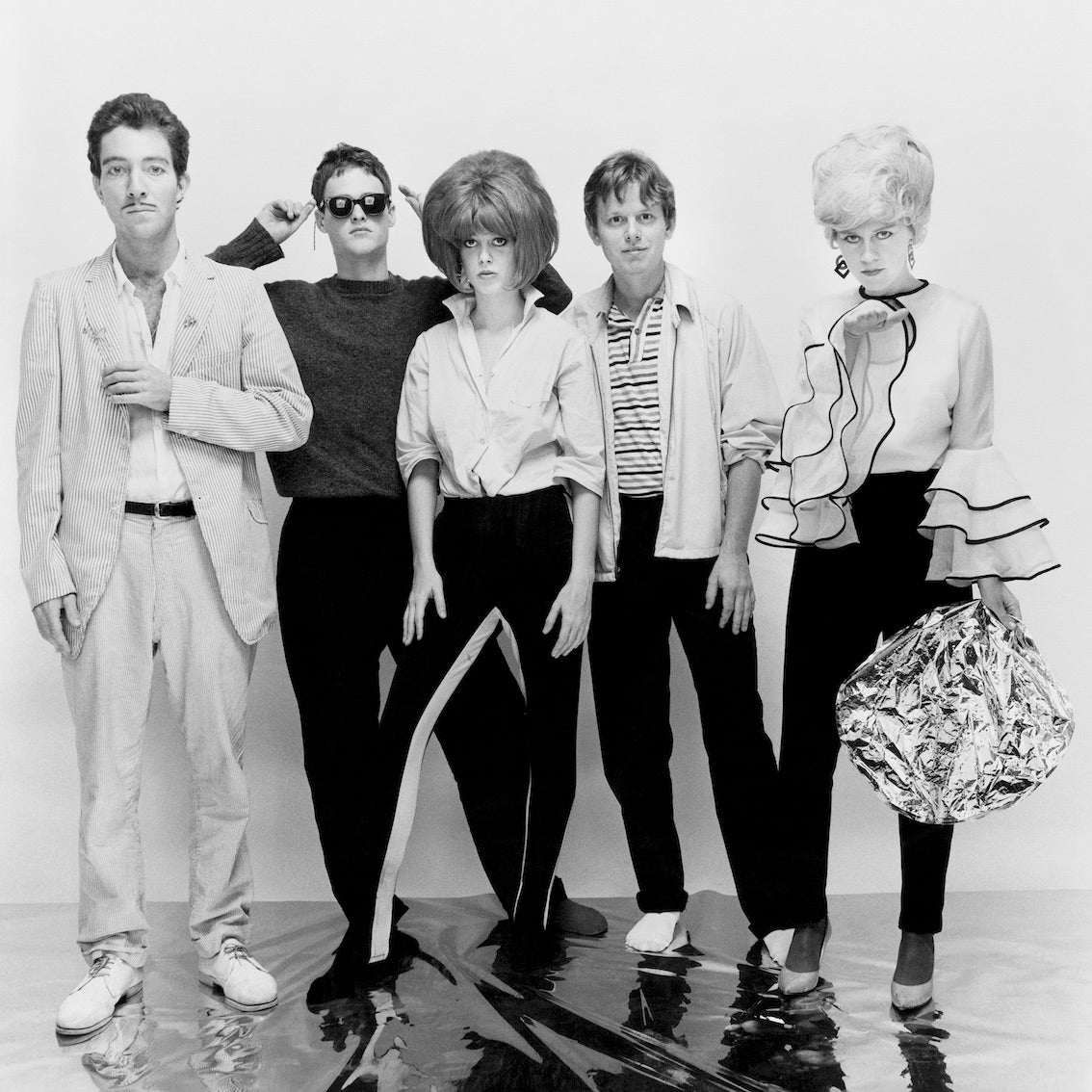 The B-52's, debut album session portrait, New York City, 1979, photographed by George DuBose.