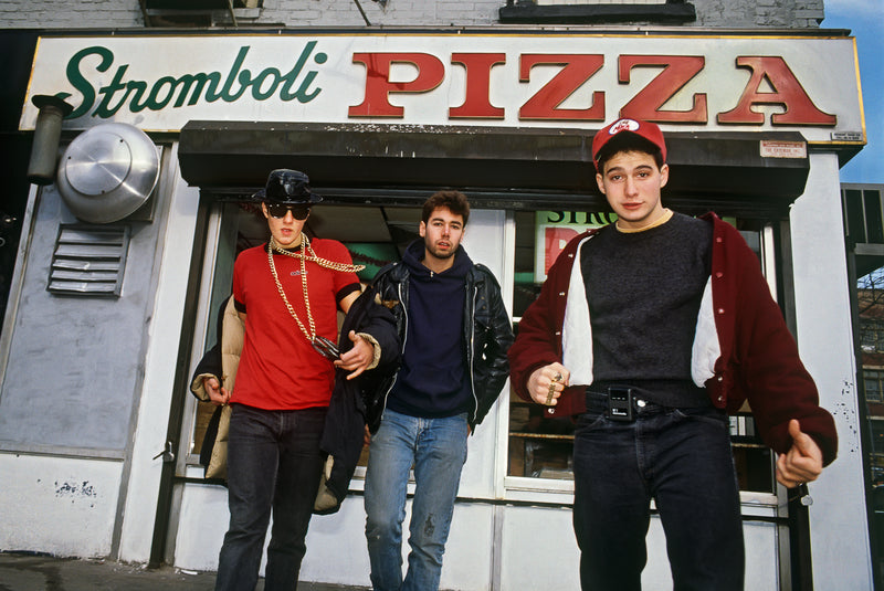 Beastie Boys, Stromboli Pizza, 1987 — photograph by Lynn Goldsmith