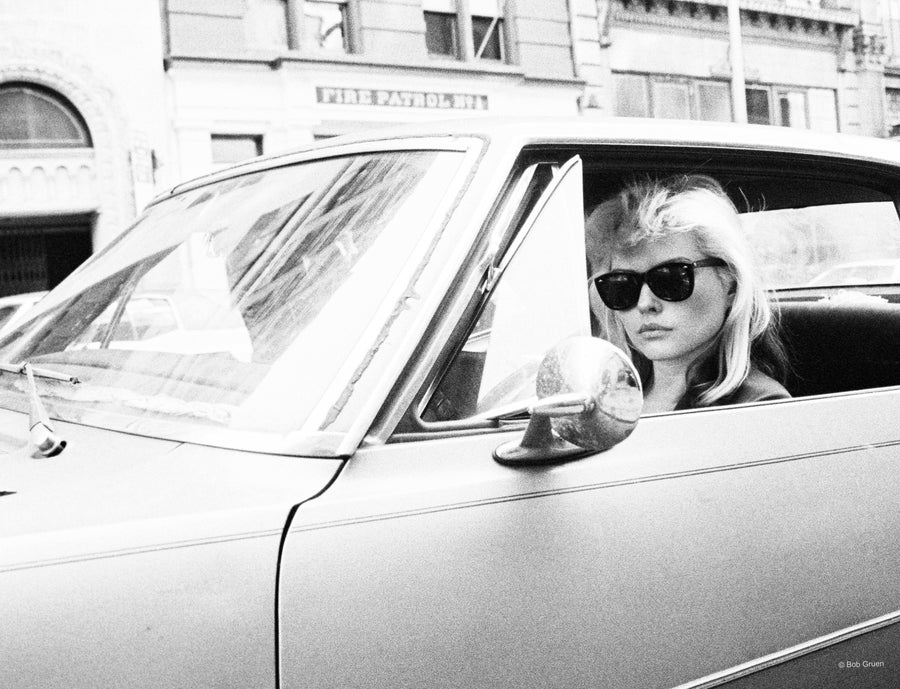 Debbie Harry in her Car. NY, 1977, photographed by Bob Gruen.