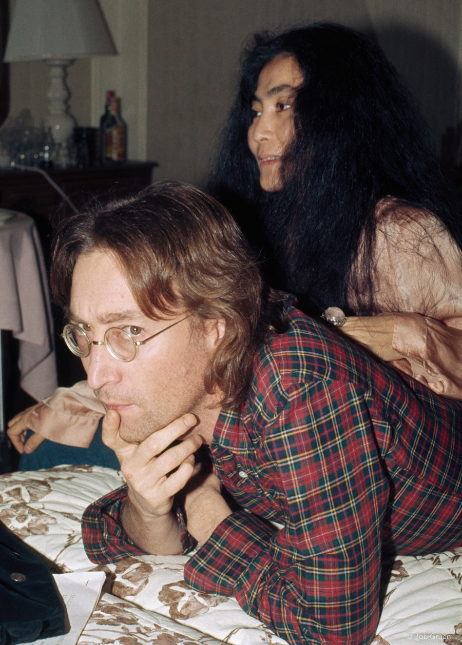 John Lennon and Yoko Ono, New York City, 1977, photographed by Bob Gruen.