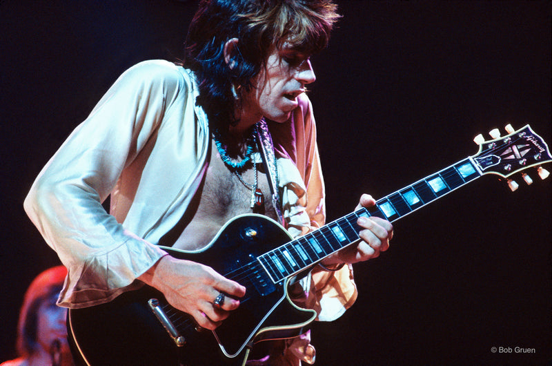 Keith Richards, Madison Square Garden, New York City, 1972, photographed by Bob Gruen.