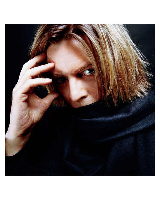 David Bowie with Black Scarf, London, 2002, photographed by Mick Rock.