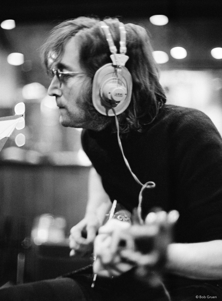 John Lennon. Record Plant, NYC, 1972, photographed by Bob Gruen.