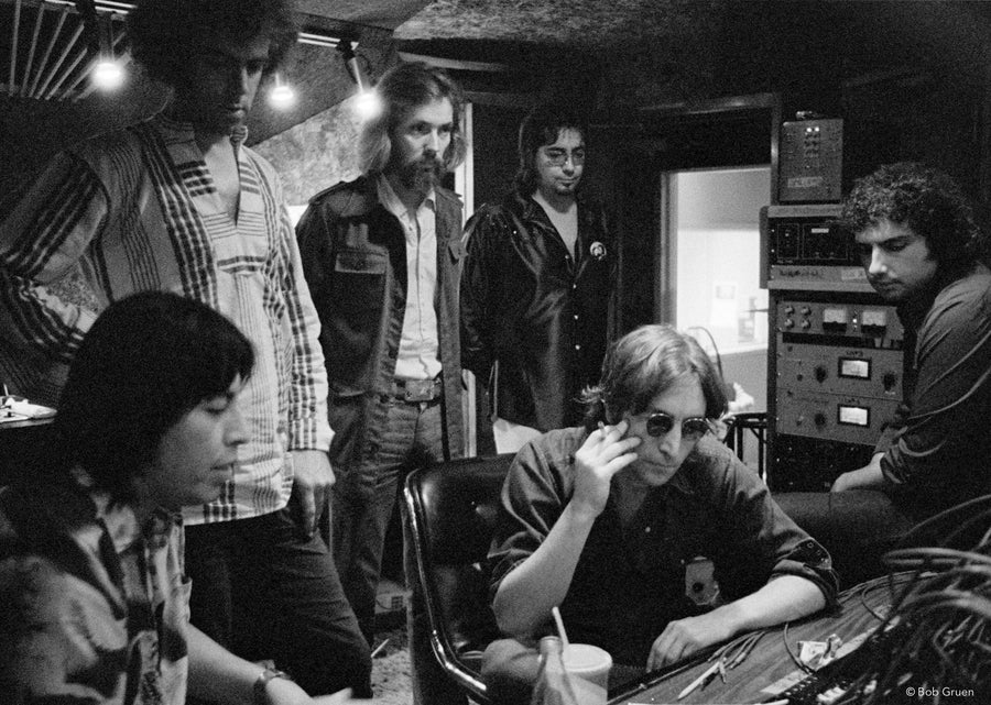 John Lennon. Record Plant, NYC, 1974, photographed by Bob Gruen.