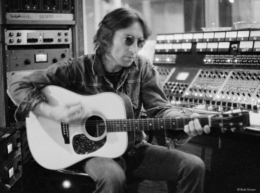 John Lennon. Record Plant, NYC, 1974, photographed by Bob Gruen.
