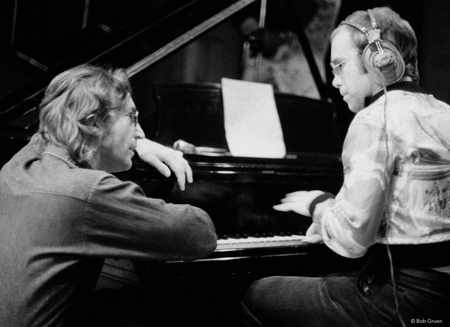 Elton John & John Lennon, NYC - 1974, photographed by Bob Gruen.