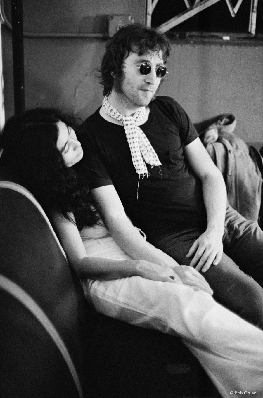 Yoko Ono and John Lennon. Butterfly Studios, NYC, 1972, photographed by Bob Gruen.