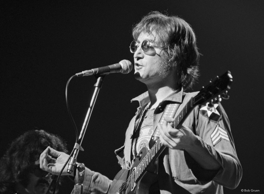John Lennon, Madison Square Garden, New York City, 1972, photographed by Bob Gruen.