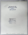Reverse of the original vintage gelatin silver print of Miles Davis, Bottom Line, New York City, 1974, showing Bob Gruen's credit stamp, 1974 copyright stamp and pencil title.