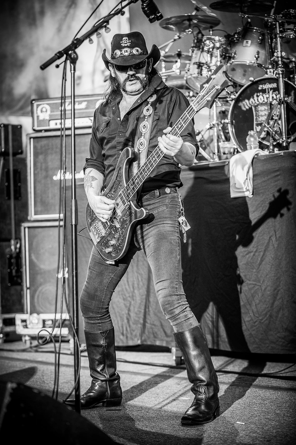 Lemmy at Shoreline Amphitheatre, Mountain View, California, 2008, photographed by Jérôme Brunet.