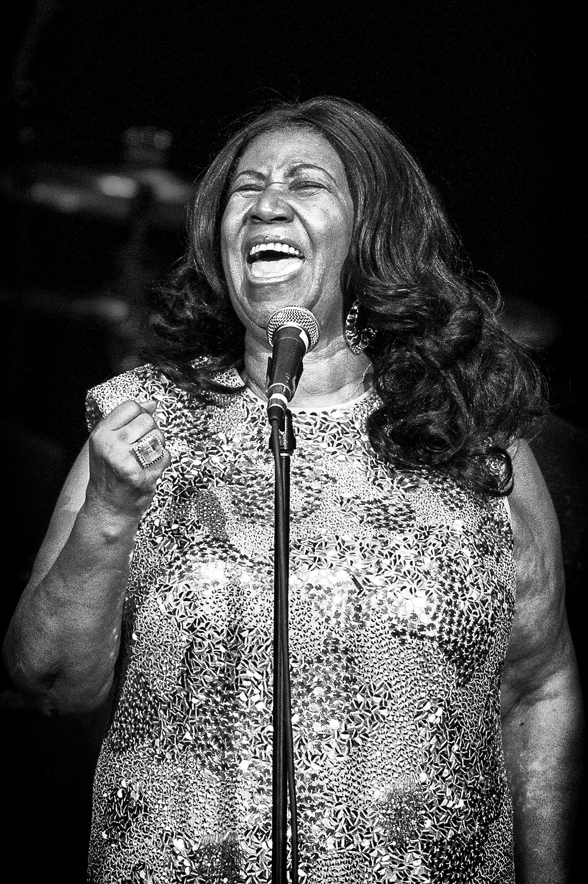Aretha Franklin at Oakland Coliseum, Oakland, California, 2015, photographed by Jérôme Brunet.