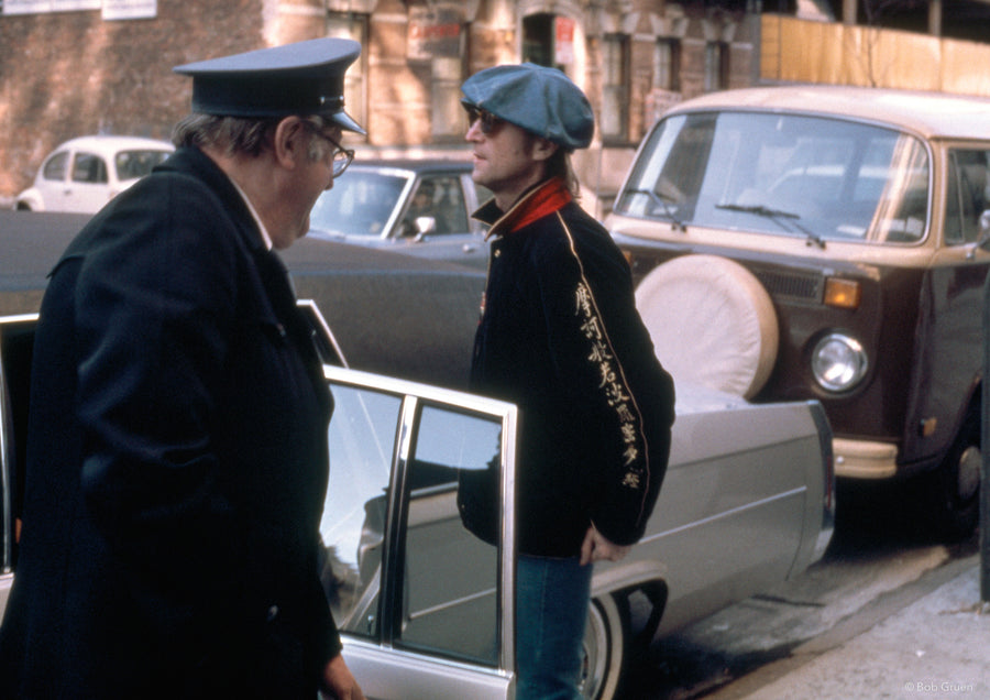 John Lennon. 44th Street, NYC, 1980, photographed by Bob Gruen.