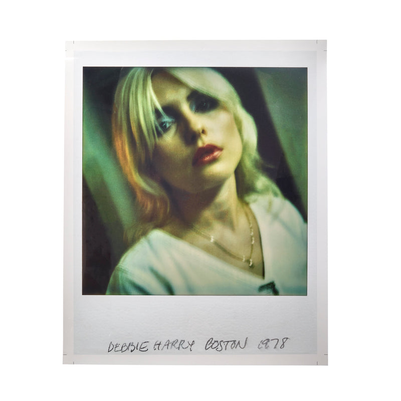 Close-up of Debbie Harry, an enlarged Polaroid printed as a cibachrome by Roberta Bayley, Boston 1978.