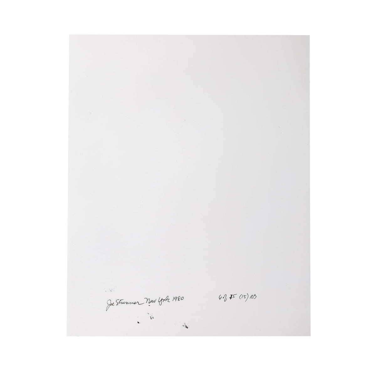 Verso of the cibachrome, initialed, titled, numbered 6/15 and dated by Roberta Bayley, New York 1980.