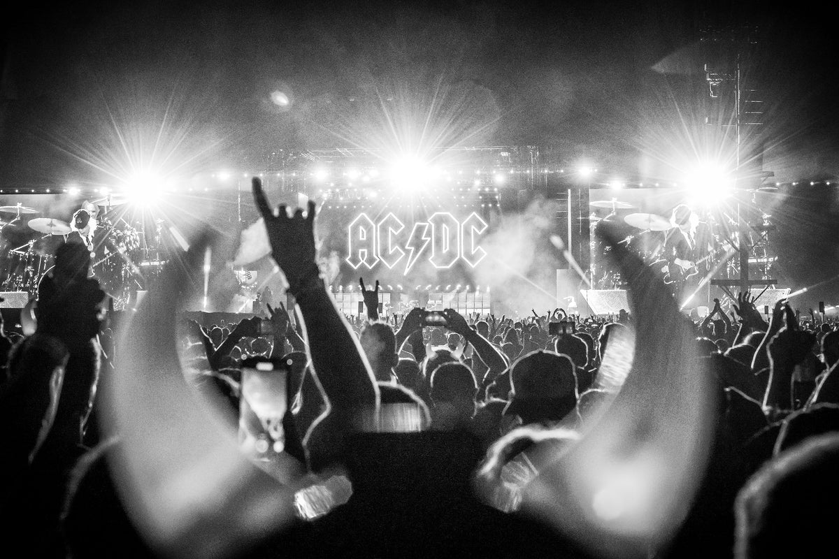 AC/DC at Power Trip, Indio, California, 2023, photographed by Jérôme Brunet.