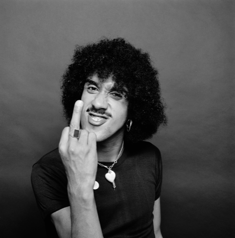 Phil Lynott, New York City, 1977, photographed by Mick Rock.