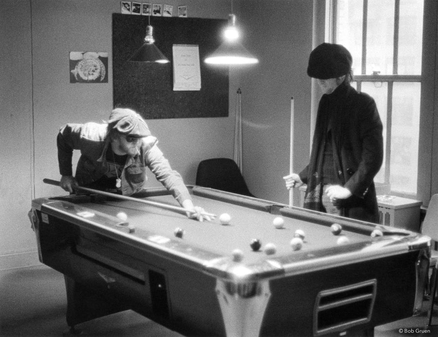 Harry Nilsson and John Lennon, Record Plant, New York City, 1974, photographed by Bob Gruen.