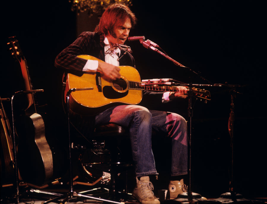 Neil Young, 1983, photographed by Patrick Harbron.