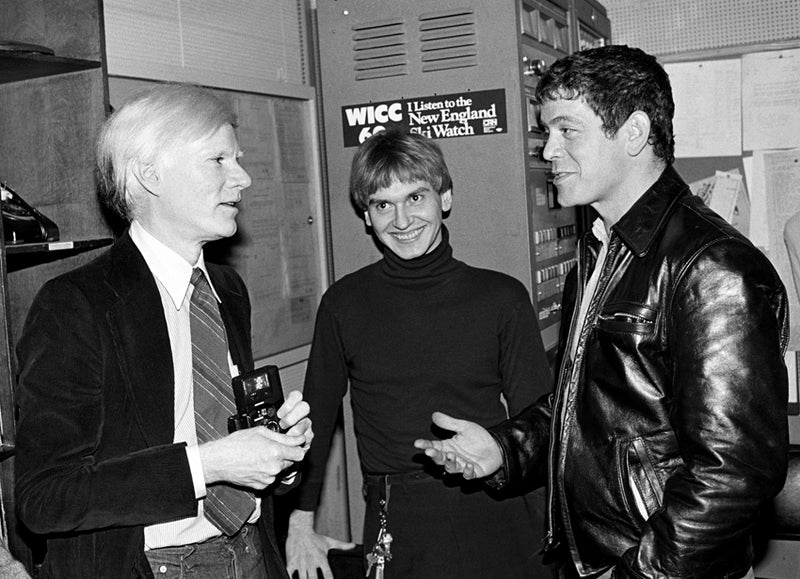 Andy Warhol, Walter Stedding, and Lou Reed, 1979. Photograph by Ebet Roberts.