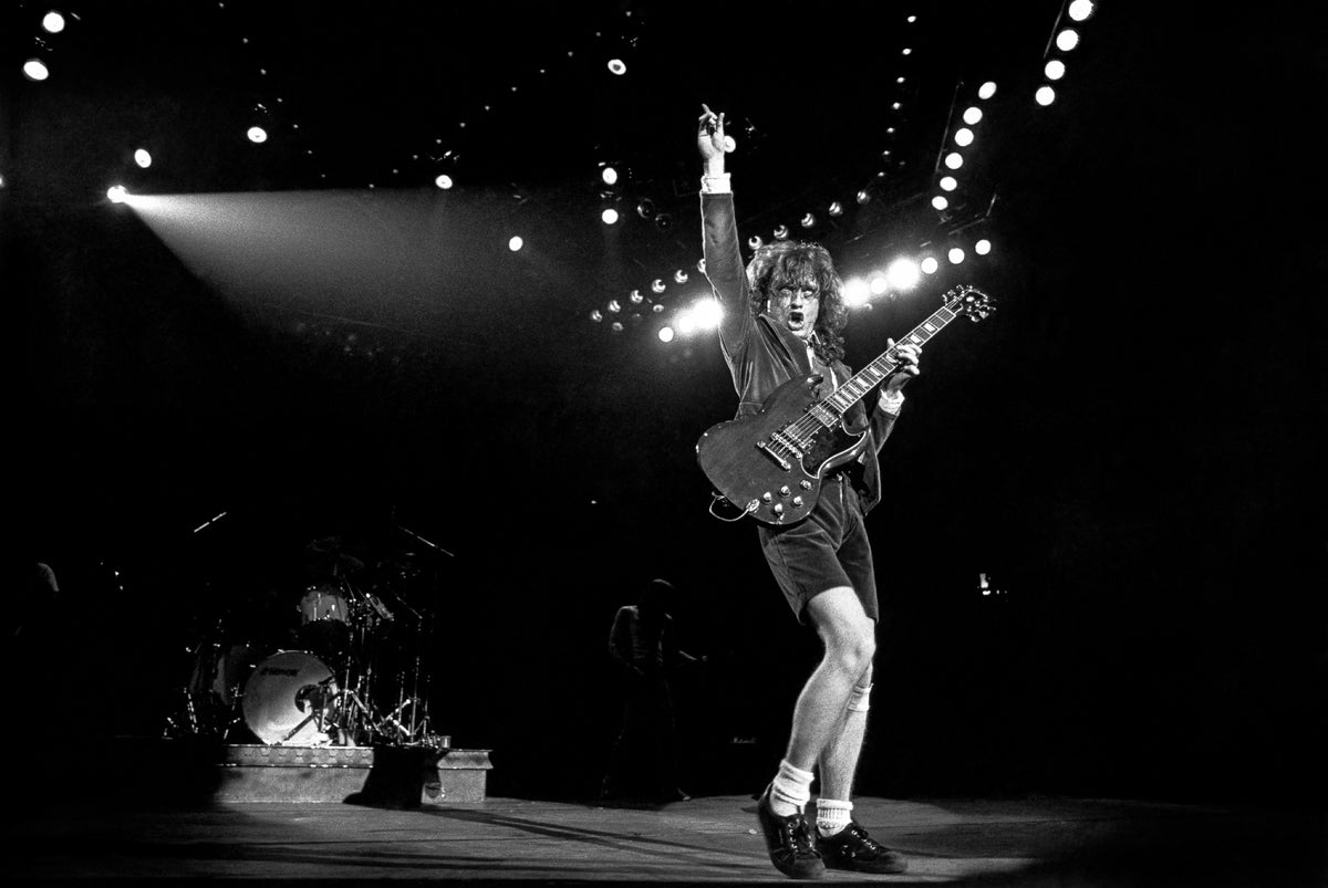 Angus Young, AC/DC, 1983 — photograph by Lynn Goldsmith