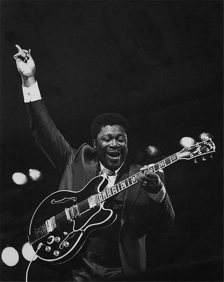 B.B. King performing in Central Park, New York, photographed by Charlyn Zlotnik, 1979.