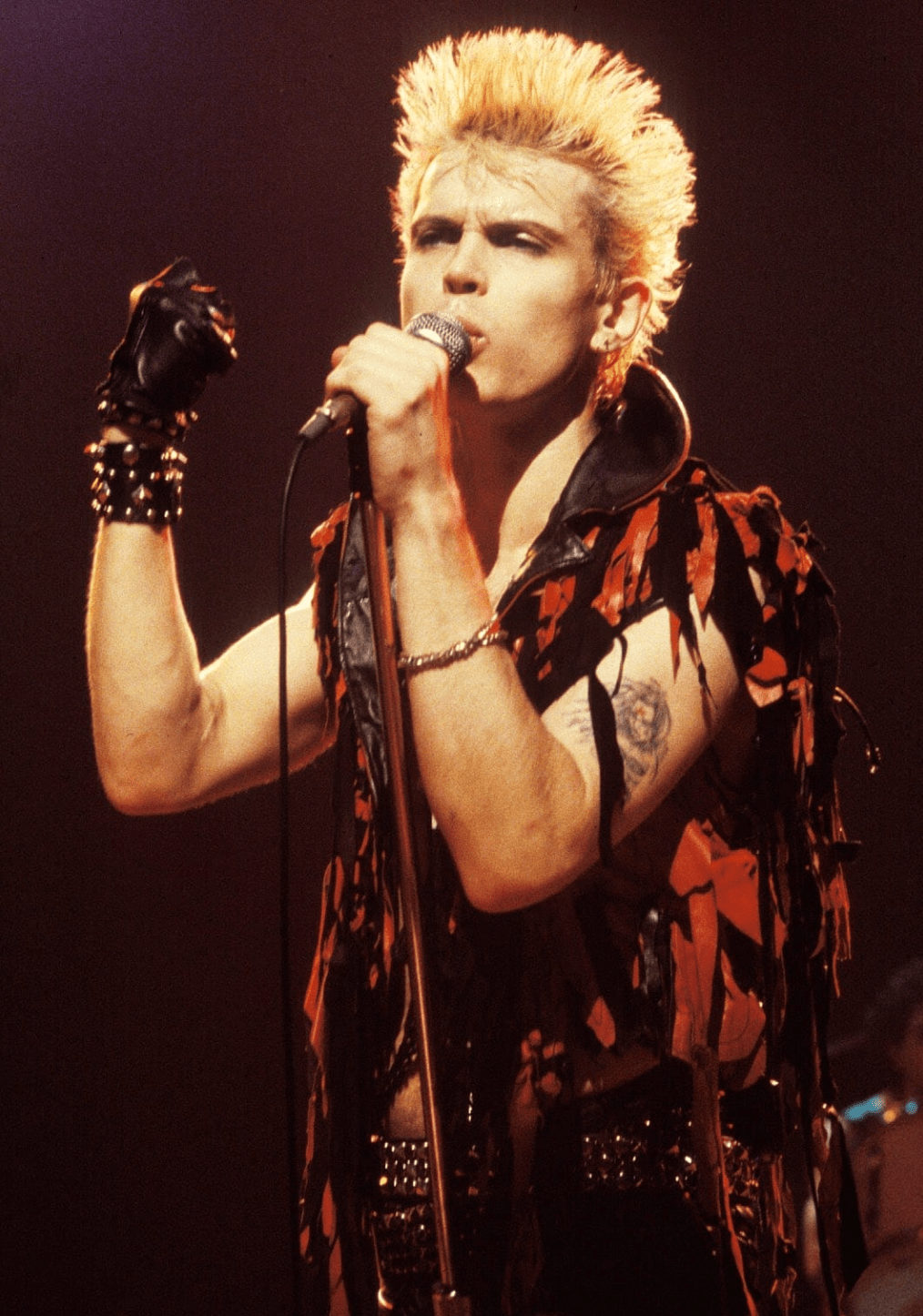 Billy Idol photographed live on stage, 1984, by Mark Weiss.