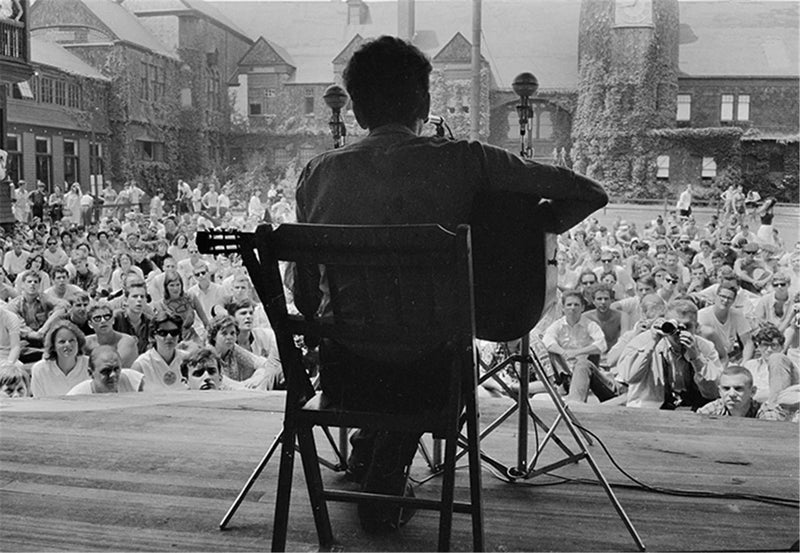 Bob Dylan at the Newport Folk Festival, Newport, RI, 1963, photographed by Rowland Scherman.