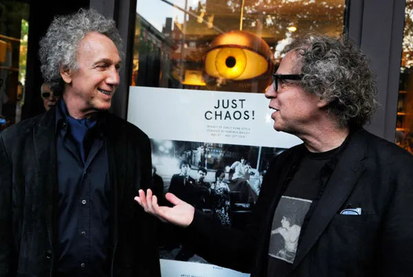 Photographers Bob Gruen and David Godlis at the Opening Event.