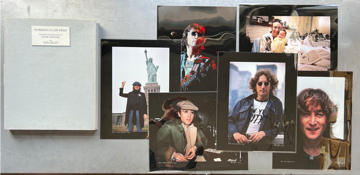 Working Class Hero Portfolio by Bob Gruen, complete set of six original 1990 Cibachrome prints of John Lennon presented in the original archival portfolio.