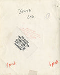 Verso of the David Bowie Sax Series vintage print, hand-annotated and stamped by Mick Rock.