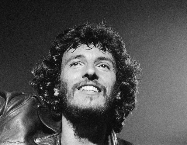 Bruce Springsteen performing in Austin, Texas, on the Born to Run tour, photographed by Charlyn Zlotnik, 1975.
