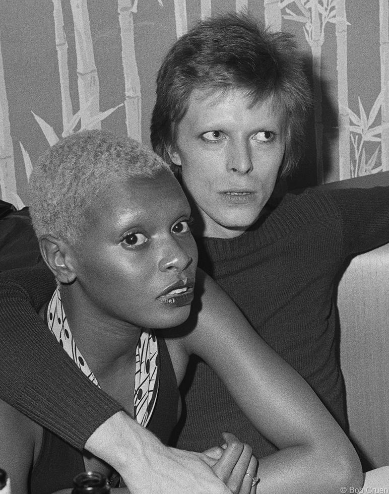 David Bowie & Ava Cherry, New York City, 1974 — photograph by Bob Gruen.