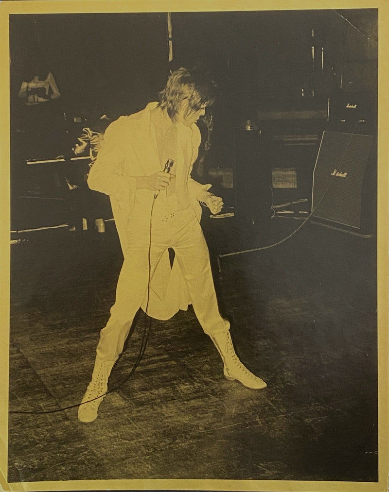 David Bowie, a unique gold-toned print on metallic paper, by Mick Rock, kept since 1971.