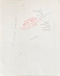 Verso of the David Bowie with guitar, London vintage print, hand-annotated and stamped by Mick Rock.