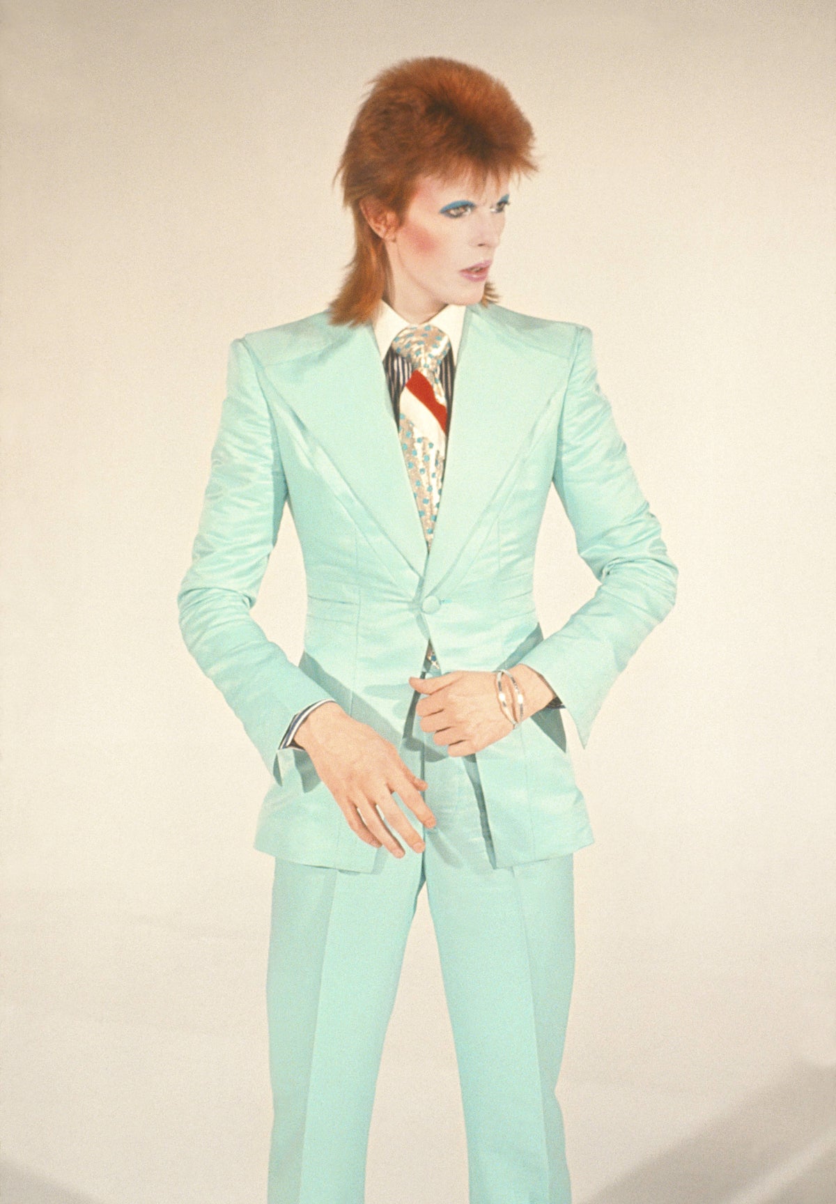 David Bowie during the filming of the Life on Mars? promotional video, London, 1973. Photograph by Mick Rock.