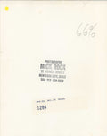 Verso of the David Bowie Live vintage print, hand-annotated and stamped by Mick Rock.