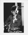 David Bowie during the 1973 Pin Ups recording session, photographed by Mick Rock. Unique vintage gelatin silver print.