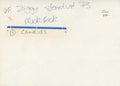 Verso of the David Bowie recording studio print, hand-annotated and stamped by Mick Rock.