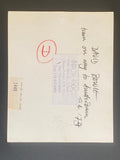 Verso of the David Bowie Train to Amsterdam vintage print, hand-annotated and stamped by Mick Rock.