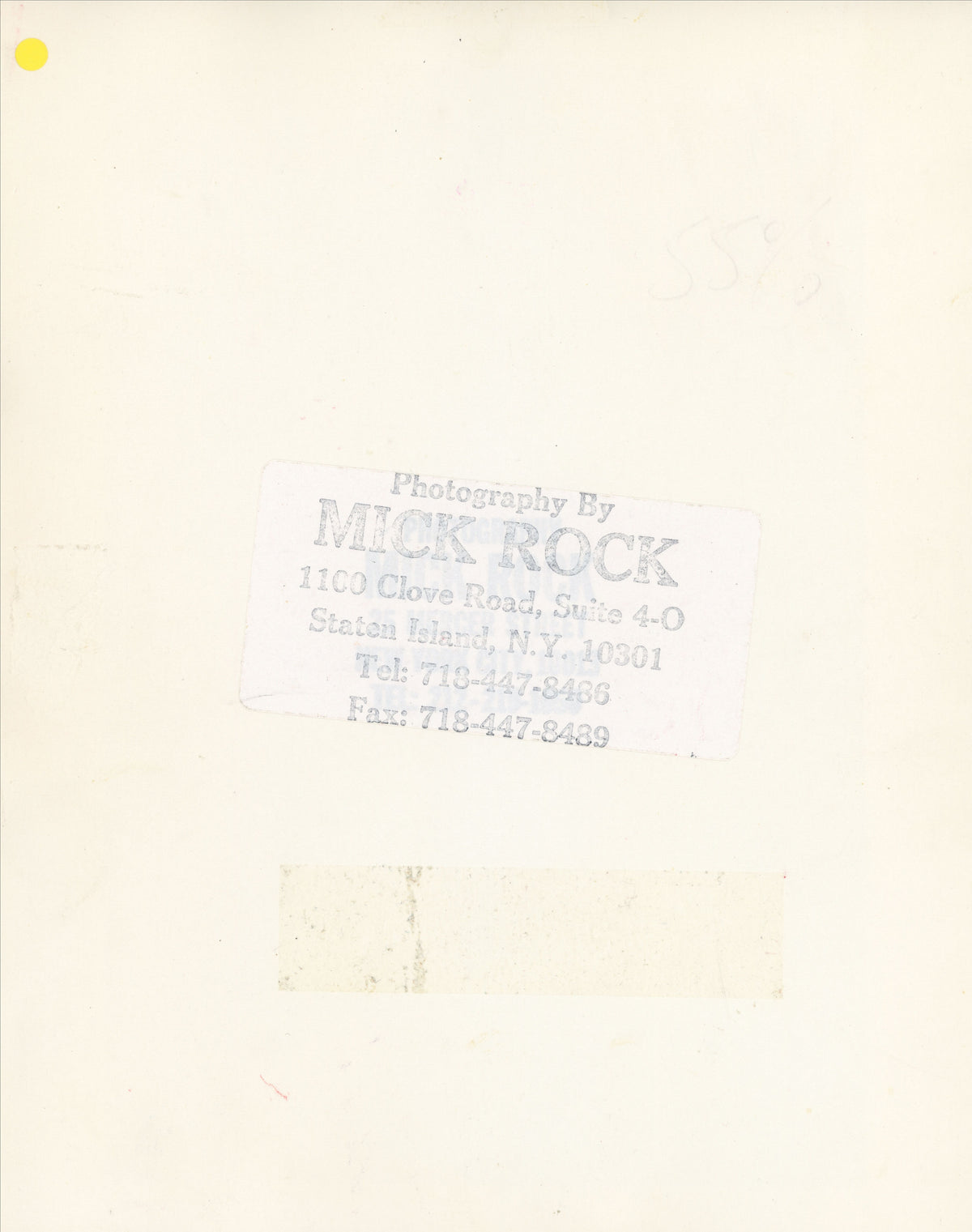 Verso of the David Bowie UK Tour 1972 vintage print, stamped by Mick Rock.