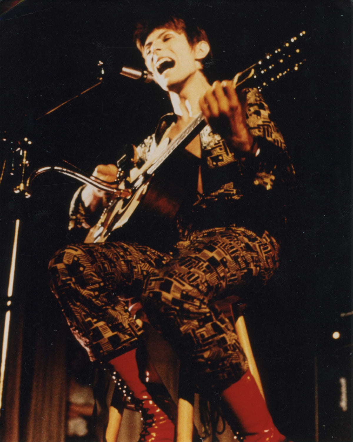 David Bowie studio portrait, photographed by Mick Rock. Unique vintage gelatin silver print.