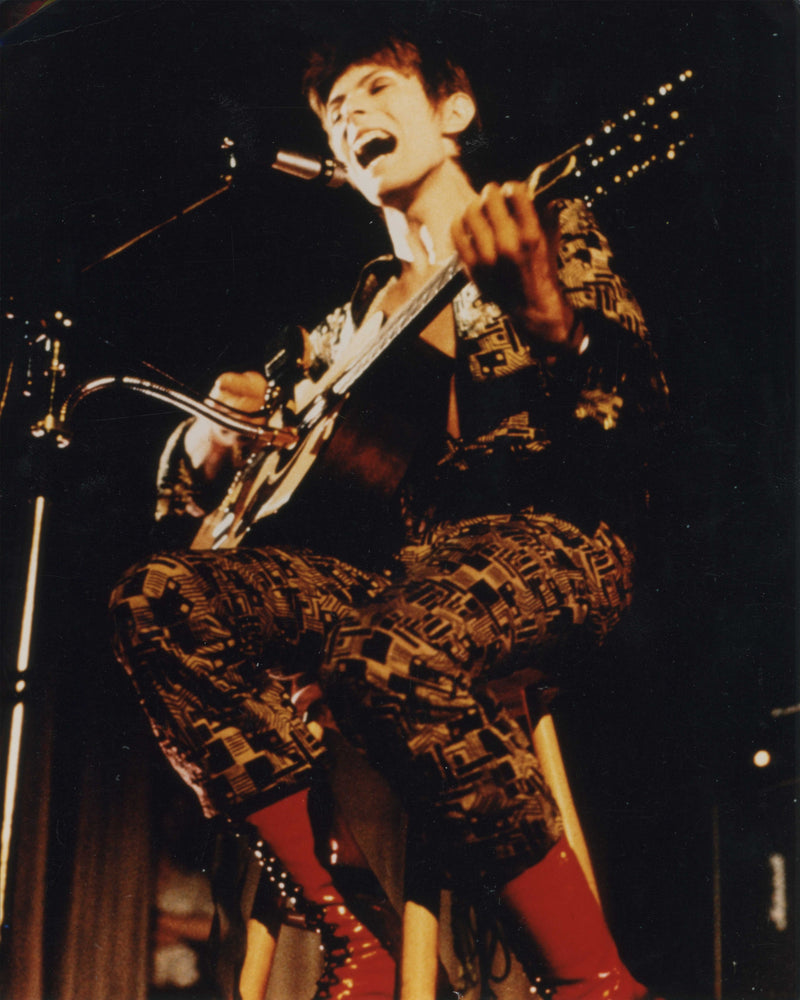 David Bowie studio portrait, photographed by Mick Rock. Unique vintage gelatin silver print.