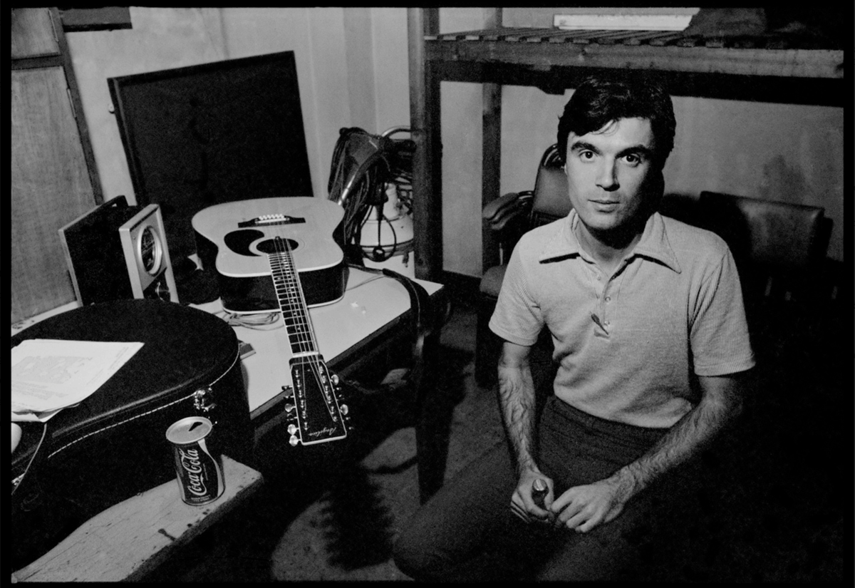 David Byrne of Talking Heads, backstage in Glasgow, photographed by Chris Stein.