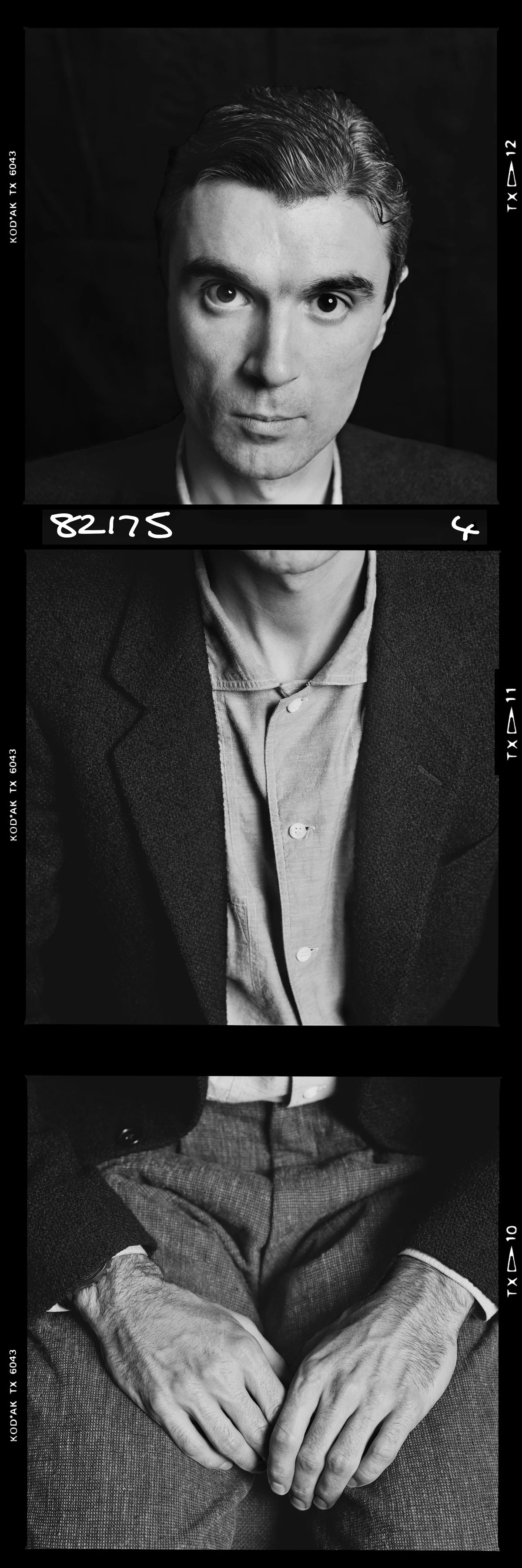 David Byrne, Triptych, London, 1981, photographed by Chalkie Davies.