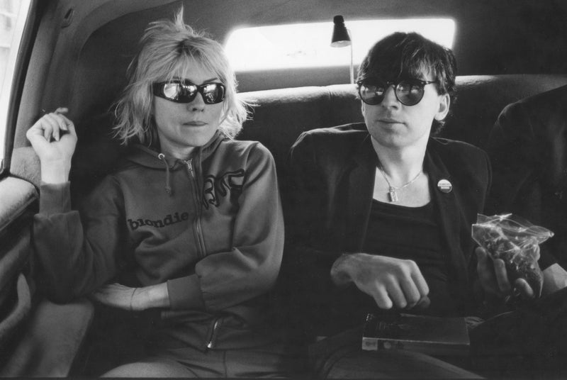 Debbie Harry and Chris Stein in a limousine, New York City, 1978, photographed by Roberta Bayley.