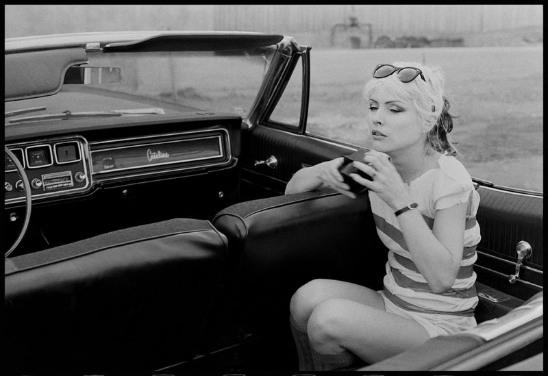 Debbie Harry with Plastic Letters, New York City, 1977, photographed by Chris Stein.
