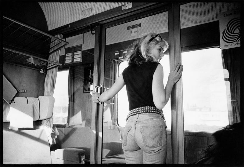 Debbie Harry on Train, New York City, 1977, photographed by Chris Stein.