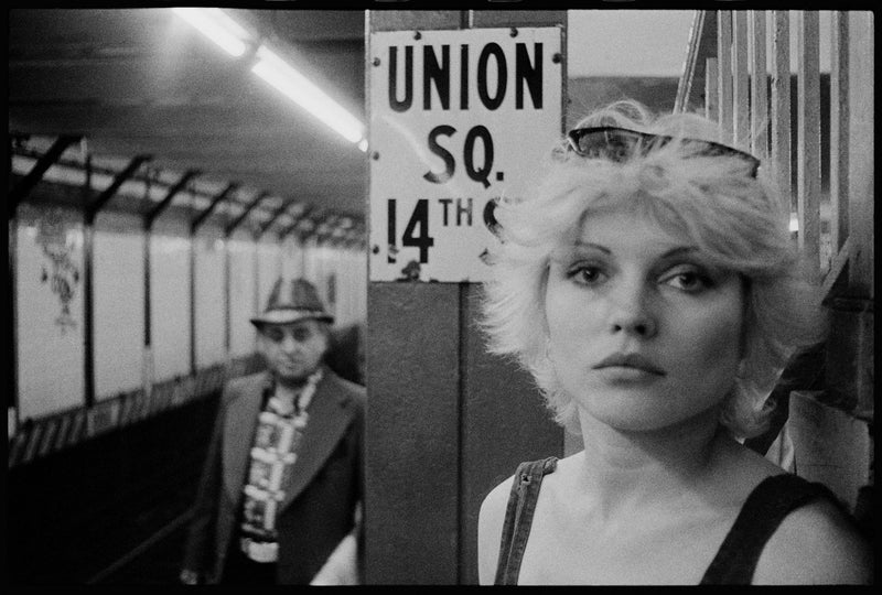 Debbie Harry at Union Square, New York City, date unknown, photographed by Chris Stein.