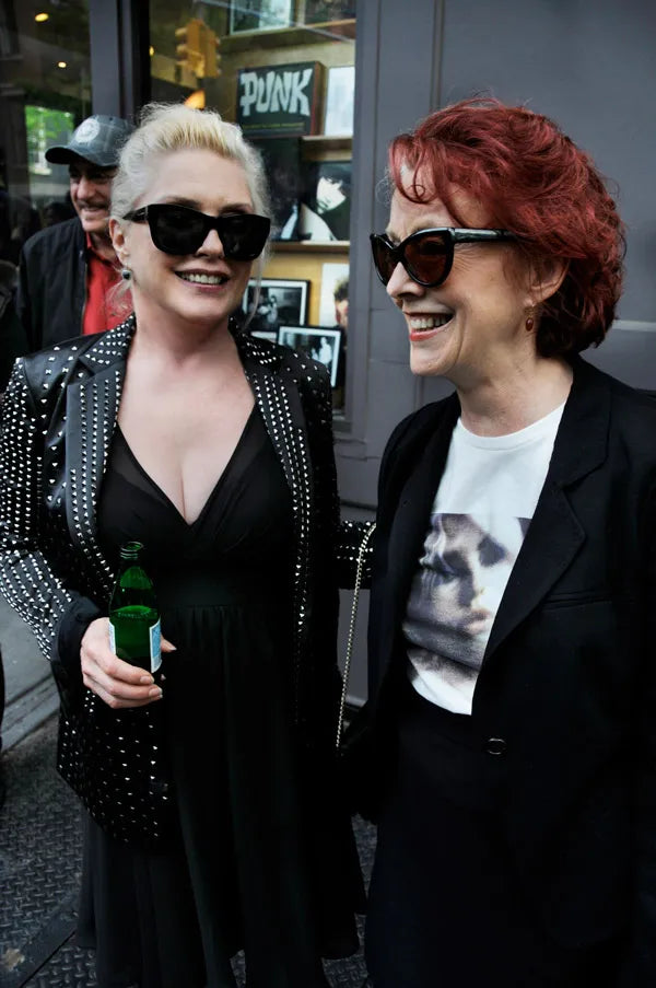 Deborah Harry and photographer Roberta Bayley at the opening of “Just Chaos” at Bookmarc