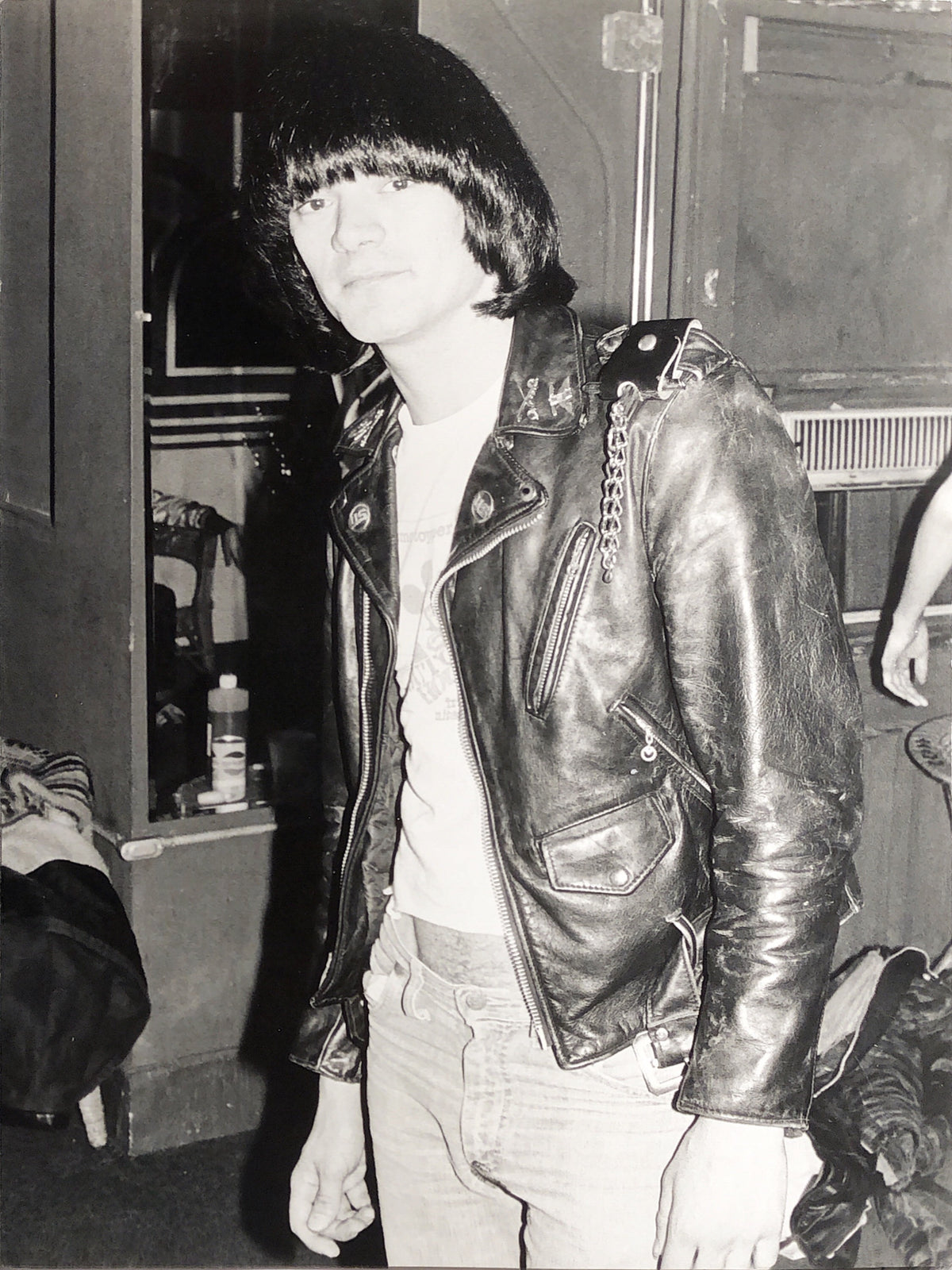 Dee Dee Ramone, Tower Theater, Philadelphia, PA, 1978, photographed by Bob Gruen. Vintage silver gelatin print.